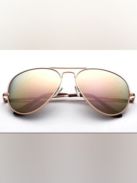 Source Unknown Accessories - Rose Gold Unisex Aviator Sunglasses